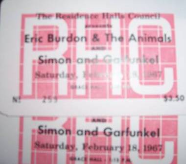 1967Feb 18imon & Garfunkel Ticket stub