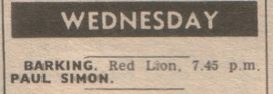 Paul Simon 25 aug 1965 Barking