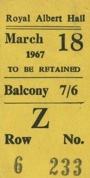Royal Albert Hall March 18 1967