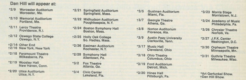 Art Garfunkel on tour 1978 with Dan Hill small