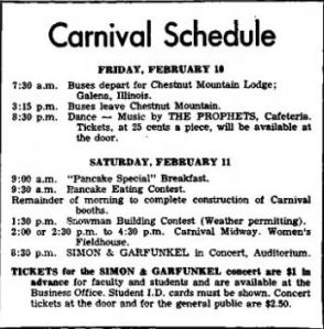 S&G 19670211 Concert Schedule