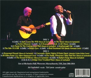 Art Garfunkel Mechanics Hall 2014 Back