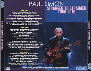 PAul Simon Stranger to stranger tour 2016 Back