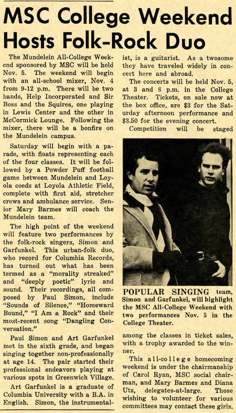 1966-11-05 Mundellein College Chicago