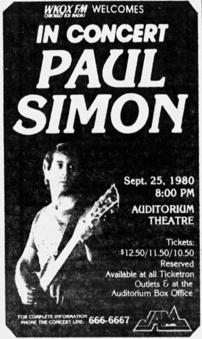 1980-09-25 Paul Simon Chicago adv